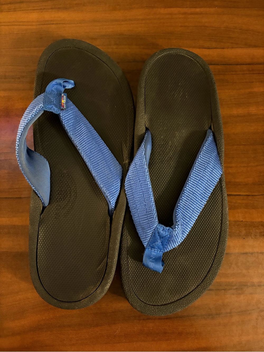 Rainbow Classic Blue Full Strap Flip Flops Sz 13 beach surf California ocean